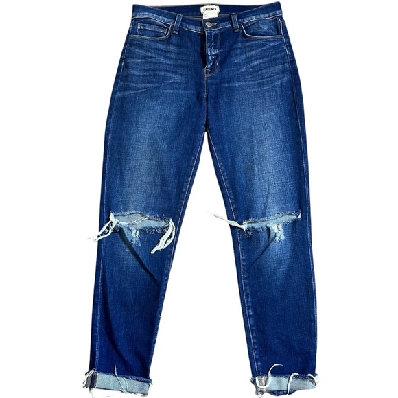 L'AGENCE Rachel Ripped Crop Slim Fit
Blue Slouch Cuffed Jeans Size 26
High Rise - Picture 3 of 11